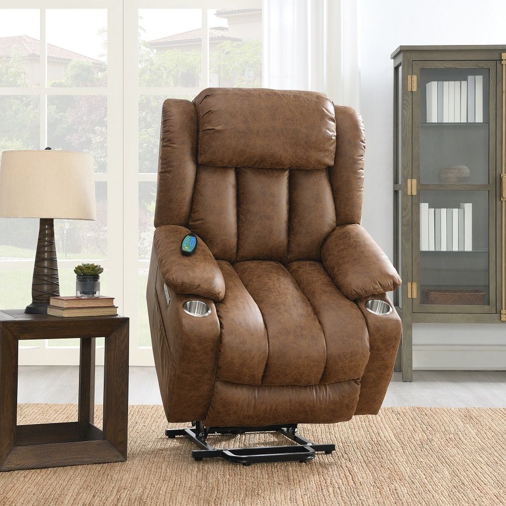 Omarion - Power Recliner With Lift & Heating & Massage Blue