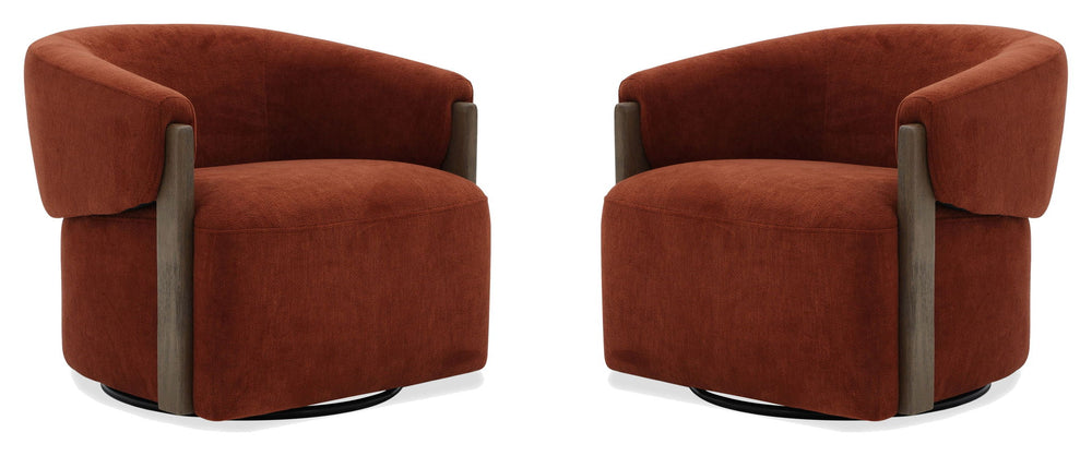 Finley - Swivel Accent Chair Island Rust 2 Pieces