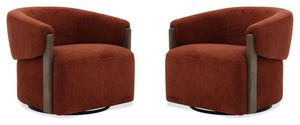 Finley - Swivel Accent Chair Island Rust 2 Pieces