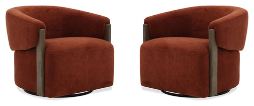 Finley - Swivel Accent Chair Island Rust 2 Pieces