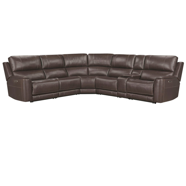 Easton - 6 Piece Zero Gravity Power Reclining Sectional With Power Adjustable Headrests - Steamboat Brown
