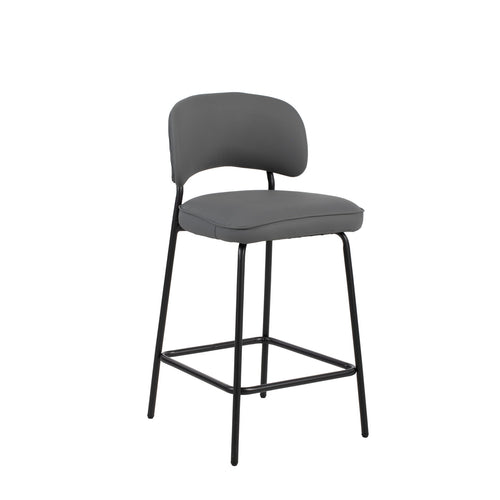 Blythe - Vegan Leather Bar Chair (Set of 2) Dark Gray 34"W x 19"D x 18"H