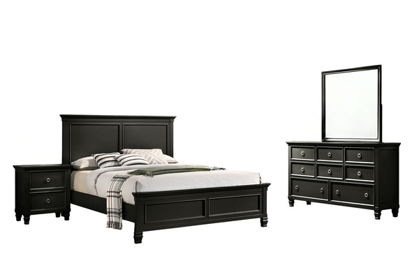 Tamarack - Bedroom Set Black 4 Pc. Bed, Dresser, Mirror, Nightstand King
