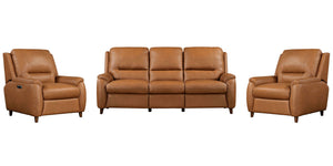 Austin - Power Reclining Sofa Set Light Brown 3 Pc. Sofa, 2 Recliners