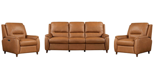 Austin - Power Reclining Sofa Set Light Brown 3 Pc. Sofa, 2 Recliners