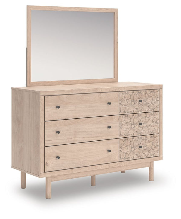 Arloster - Six Drawer Dresser Beige Dresser & Mirror
