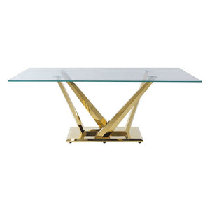 Barnard - Dining Table - Clear Glass & Mirrored Gold