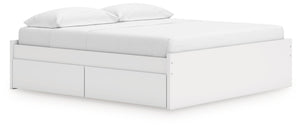 Onita - Platform Bed White King 1 Side Storage