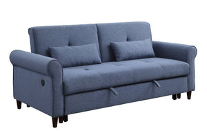 Nichelle - Sofa With Sleeper - Blue Fabric