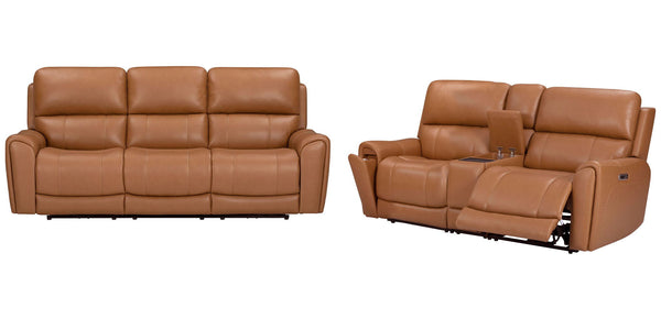 Hancock - Zero Gravity Power Reclining Sofa Set Apple Cider 2 Pc. Sofa, Loveseat