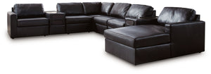 ModMax II - Sectional Black 8 Pc. Right Arm Facing Corner Chaise Sectional With Audio Consoles