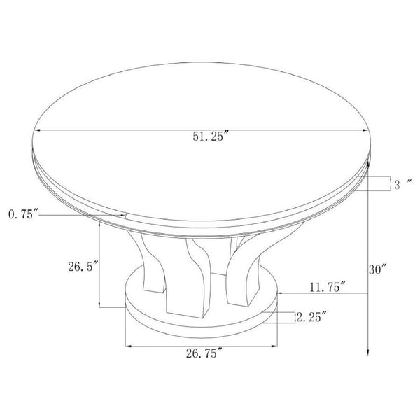 Anchorage - Round Glass Top Dining Table - Chrome