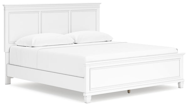 Fortman - Panel Bed White King None