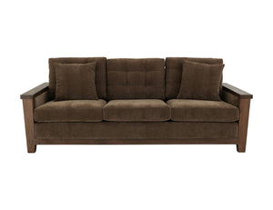 Walnut - Upholstered Sofa - Deep Forest Brown