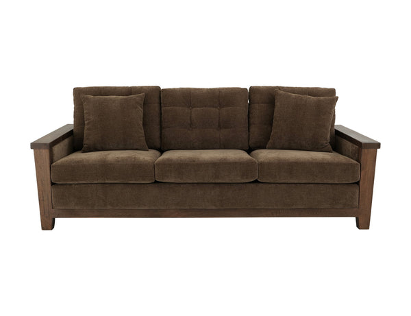 Walnut - Upholstered Sofa - Deep Forest Brown