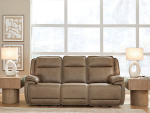 Glencroft - Power Reclining Sofa With Adjustable Headrest - Sahara