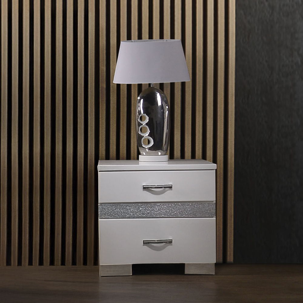 Naima II - Nightstand - White High Gloss