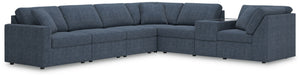 Modmax - Ink - Sectional Blue 7 Pc. Sectional With Storage Console And Laf Corner Chair
