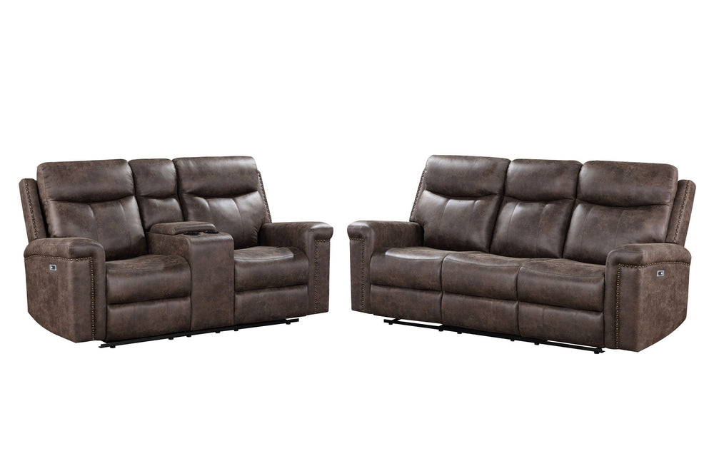 Quade - Reclining Sofa Set Dark Brown 2 Pc. Reclining Sofa, Loveseat