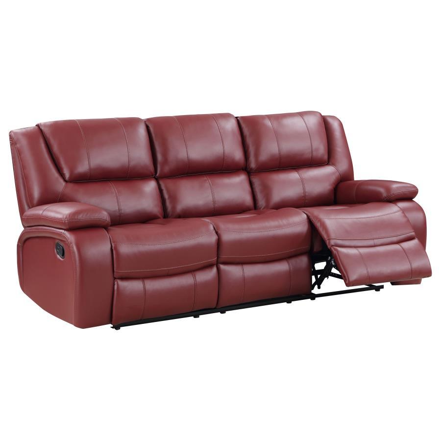 Camila - Upholstered Motion Reclining Sofa Red