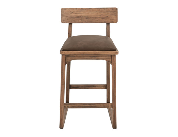 Balam - 24" Upholstered Barstool (Set of 2) - Light Brown / Dark Brown