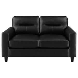 Scotland - Faux Leather Upholstered Track Arm Loveseat