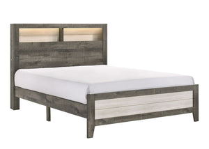 Rhett - Queen Bed In One Box - Chalk / Gray