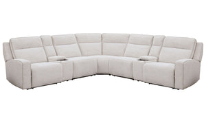 Lancaster - Sectional Pearl Silver 7 Pc. Sectional