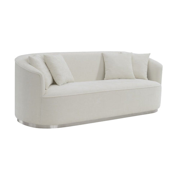 Odette - Sofa With 4 Pillows - Beige Chenille