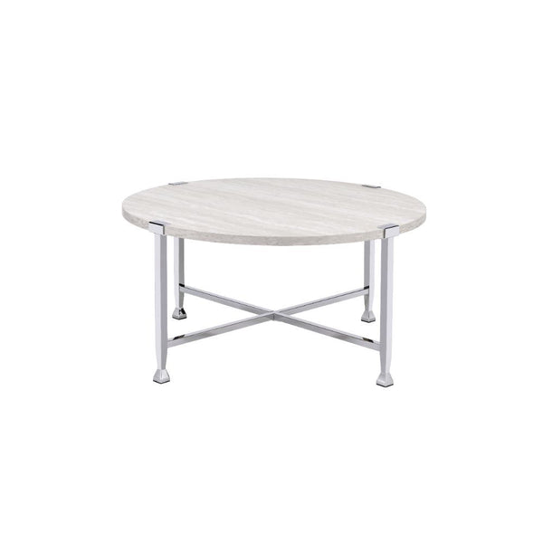 Brecon - Coffee Table - White Oak & Chrome