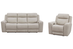 Calgary - Power Reclining Sofa Set Stone 2 Pc. Sofa, Recliner