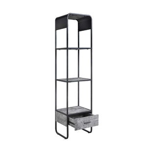 Raziela - TV Stand Side Pier - Concrete Gray & Black