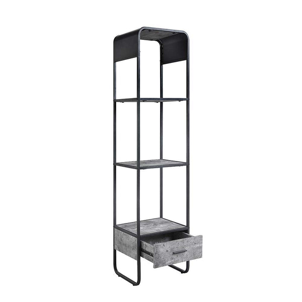 Raziela - TV Stand Side Pier - Concrete Gray & Black