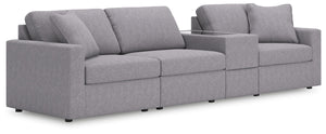 Modmax - Granite - Sectional Gray 4 Pc. Sectional With Storage Console