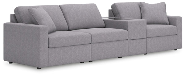 Modmax - Granite - Sectional Gray 4 Pc. Sectional With Storage Console