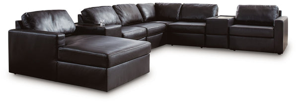 ModMax II - Sectional Black 8 Pc. Left Arm Facing Corner Chaise Sectional With Storage Consoles