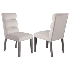 Carla - Upholstered Dining Side Chair (Set of 2) Pearl Silver