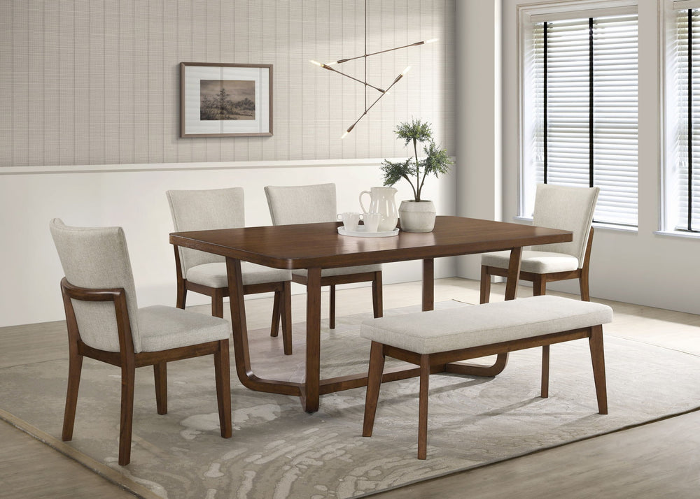 Salerno - Wood Dining Room Set Dark Brown 5 Pc. Table, 4 Chairs