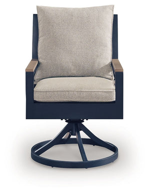 East Beach - Swivel Chair With Cushion (Set of 2) - Blue