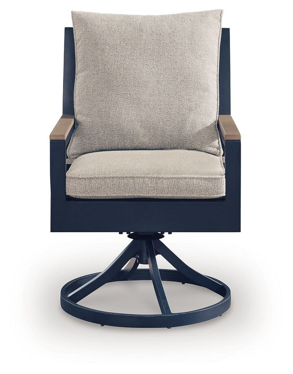 East Beach - Swivel Chair With Cushion (Set of 2) - Blue