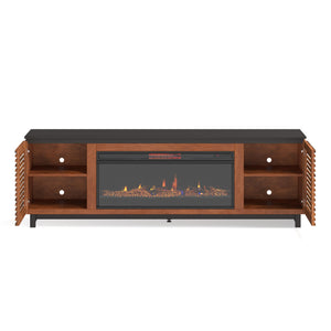 Graceland - 86" Fireplace TV Stand - Black / Bourbon