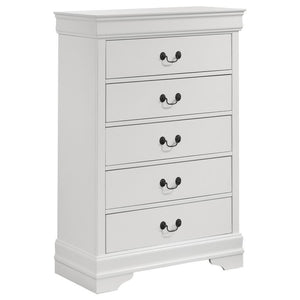 Louis Philippe - 5-Drawer Bedroom Chest - White