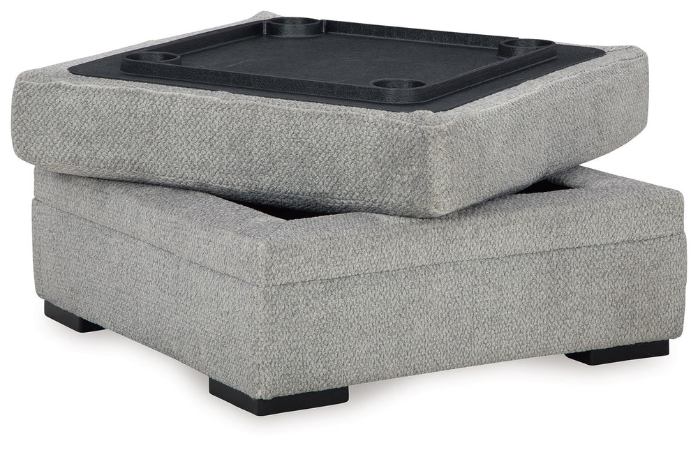 Casselbury - Cement - Ottoman With Storage