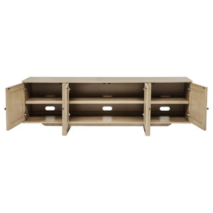 Kailani - 79" 4-door Cane TV Stand Media Console - Beige Oak