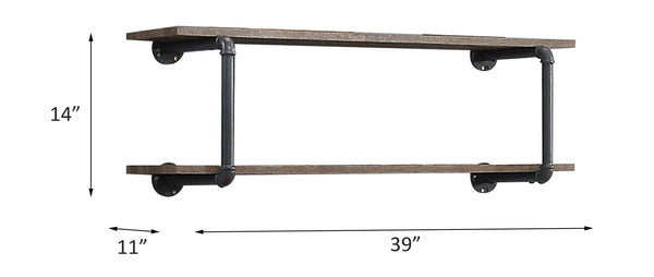 Brantley - Wall Rack - Antique Oak & Sandy Gray