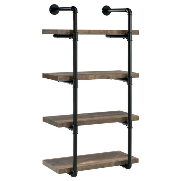 Elmcrest - 4-Shelf Wall Bookshelf Dark Brown 24"W x 12"D x 46"H