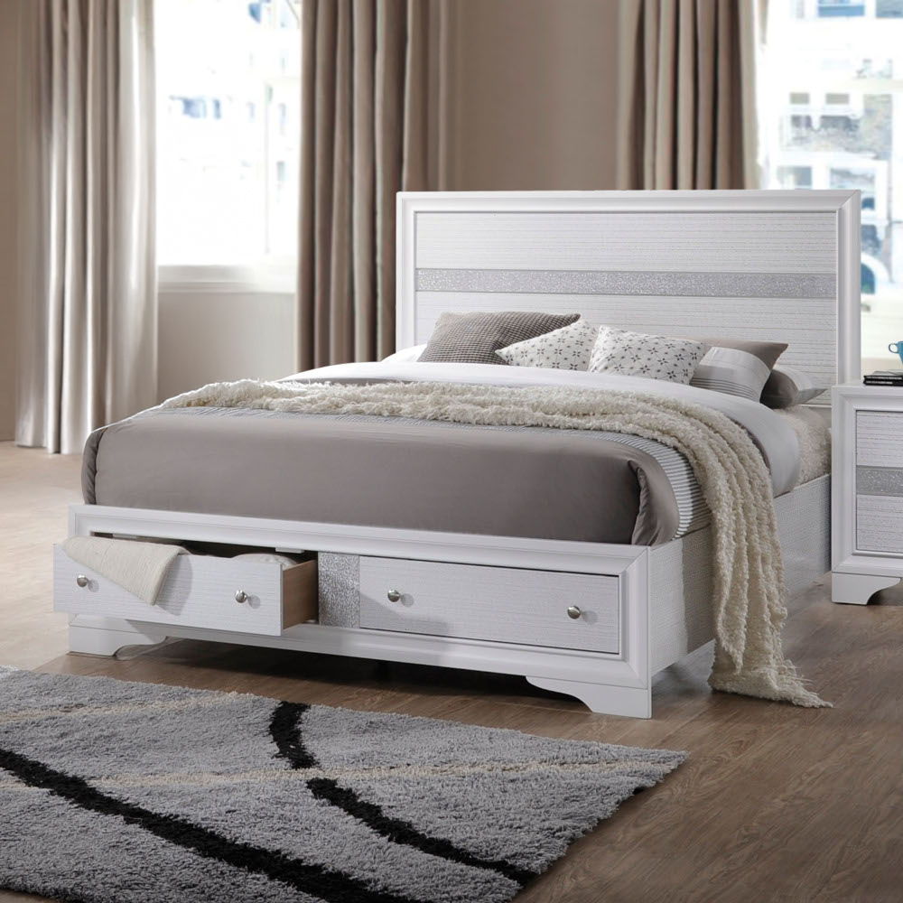 Naima - Bed w/Storage White King
