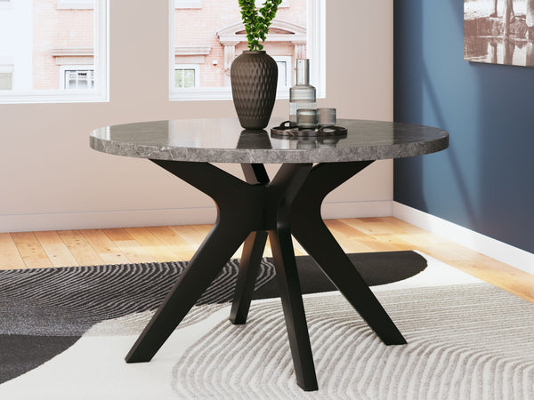 Glinari - Taupe / Black - 5 Pc. - Dining Room Table, 4 Side Chairs