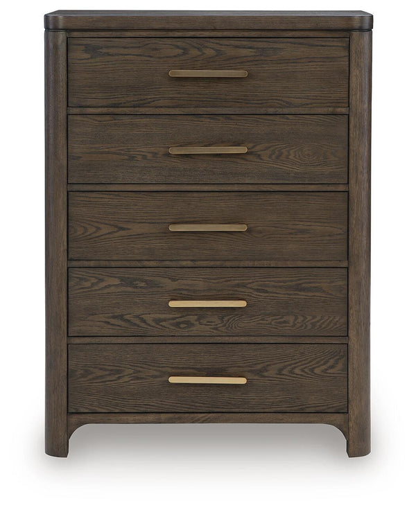 Radkin - Five Drawer Chest - Burnished Brown