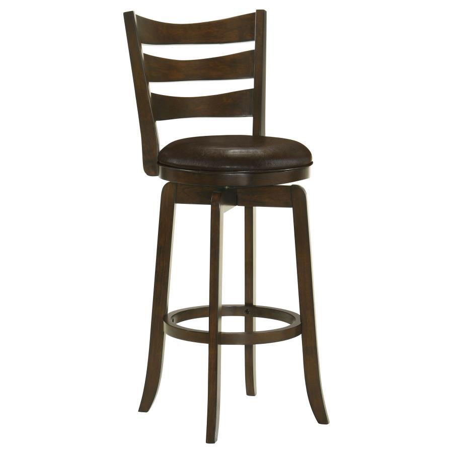 Murphy - Wood Height Swivel Bar Chair Dark Brown Bar Height (28"-30")